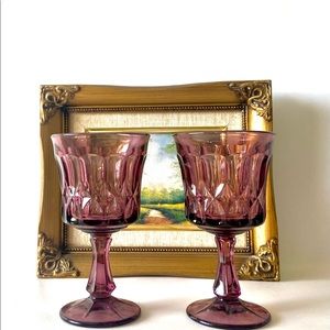 2 Noritake Amerhiest Purple Goblets
